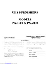 Pacific PX-1500 Operating & Maintenance Instructions