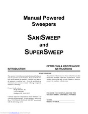 Pacific SANISWEEP Operating & Maintenance Instructions