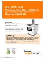 Cannon CAWDFS12 Use, Care And Installation Instructions