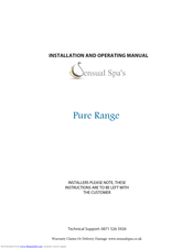 Sensual Spa's Pure Range Installation And Operating Manual