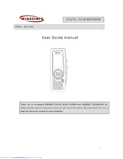 Diasonic DIGITAL VOICE RECORDER MODEL : DDR-5000 User Manual Manual