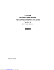 CTI 2572-A Installation And Operation Manual