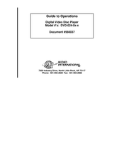 Audio international DVD-024-0 Manual To Operations