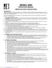 ASSOCIATED EQUIPMENT CORPORATION 6065 Operator's Manual