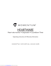 Momentum HEARTWARE Operating Instructions & Warranty Information
