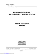 GREER Company MICROGUARD 500 Troubleshooting Manual