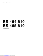 Gaggenau BS 464 610 Use And Care Manual