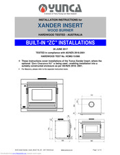 Yunca Gas XANDER INSERT Installation Instructions Manual