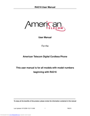American Telecom RA216 User Manual