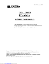 KYOWA UCAM-65A Instruction Manual