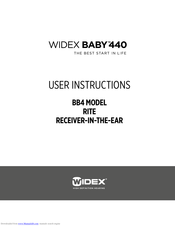 Widex BABY 440 BB4 User Instructions