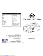 Adj Fog Fury Jett Pro Manuals Manualslib