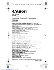 Canon F-720 Manual