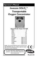 Invacare TPO100 Operator's Manual