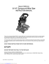 Home Depot CMS814UL Instruction Manual
