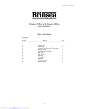 Brinsea Octagon 20 Eco User Instructions