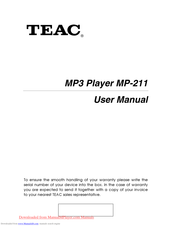Teac MP-211 User Manual