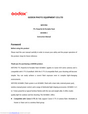 Godox witstro ad360II-c Instruction Manual