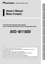 Pioneer AVD-W1100V Owner's Manual