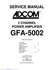 Adcom GFA-5002 Service Manual