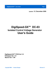 Homann Designs DigiSpeed-GX User Manual