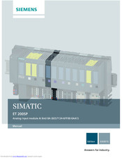 Siemens SIMATIC ET 200SP Manual