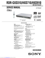 Sony RDR-GXD310 Service Manual