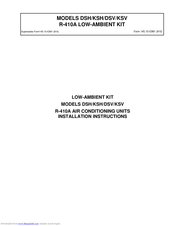Unitary products group KSH Installation Instructions Manual