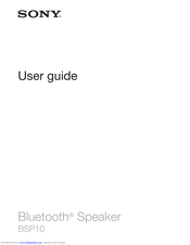 Sony BSP10 User Manual