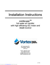 Vortex combo-pac Installation Instructions Manual