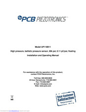 PCB Piezotronics UP118B11 Installation And Operating Manual