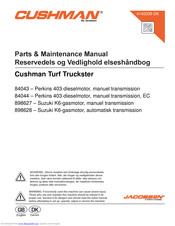 Cushman Turf Truckster 84044 Maintenance Manual