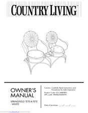 Country Living SPRINGFIELD TETE-A-TETE - WHITE Owner's Manual
