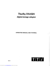 Thurlby DSA524 Operating Manual And Tutorial