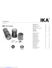 IKA A11 basic Operating Instructions Manual
