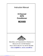 Manfred weber M208B Instruction Manual