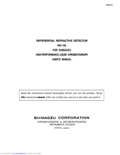 Shimadzu RID-10A User Manual