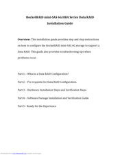 HighPoint RocketRAID mini-SAS 6G HBA Series Installation Manual