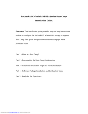 HighPoint RocketRAID 3G mini SAS HBA Series Installation Manual