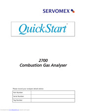Servomex 2700 Quick Start Manual