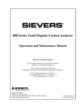 Sievers TOC 810 Operation And Maintenance Manual