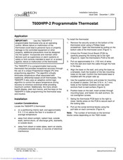 Johnson Controls T600HPP-2 Installation Instructions Manual