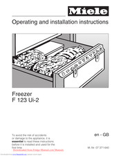 Miele F 123 Ui-2 Operating And Installation Instructions