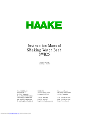 Haake SWB25 Instruction Manual