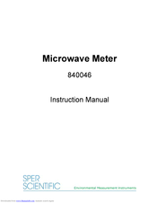 Sper scientific 840046 Instruction Manual