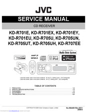 JVC KD-R705UT Service Manual