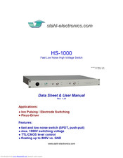 Stahl-electronics HS-1000 Data Sheet & User Manual