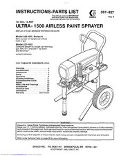 Graco ULTRA 1500 Instructions-Parts List Manual