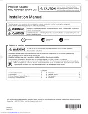 Noritz NWC-ADAPTER Installation Manual