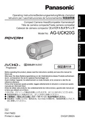 Panasonic AG-UCK20G Operating Instructions Manual